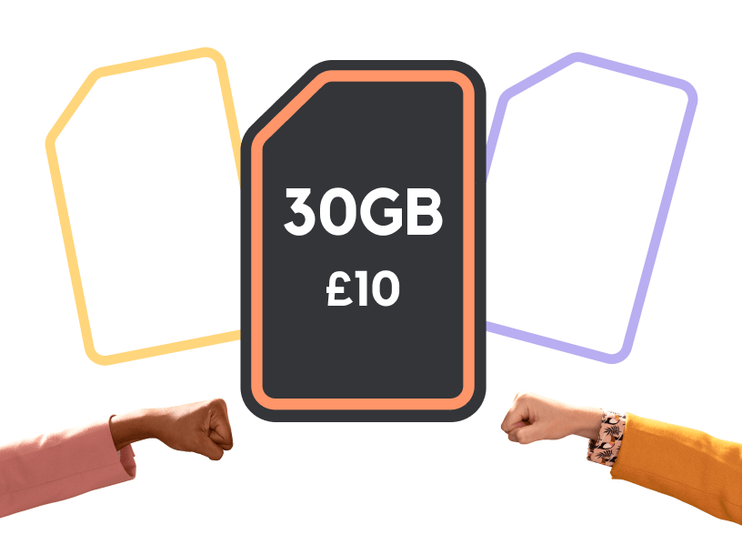4GB for £6, 30GB for £10, Unlimited data for £20